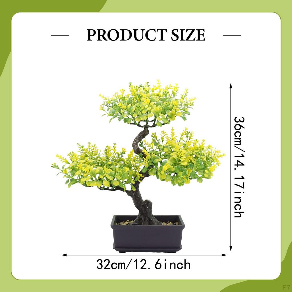 Artificial Bonsai Ornament, Realistic Faux Potted Plant, Plant for Office, Tabletop, Home