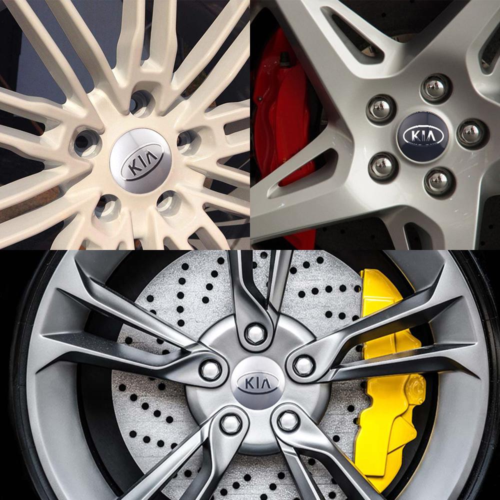 2026 Hot Car Sticker 4Pcs Car Aluminum Alloy Wheel Center Hub Cap Tire Rim Cover Decoration For KIA K5 Stinger RIO Sorento Pican