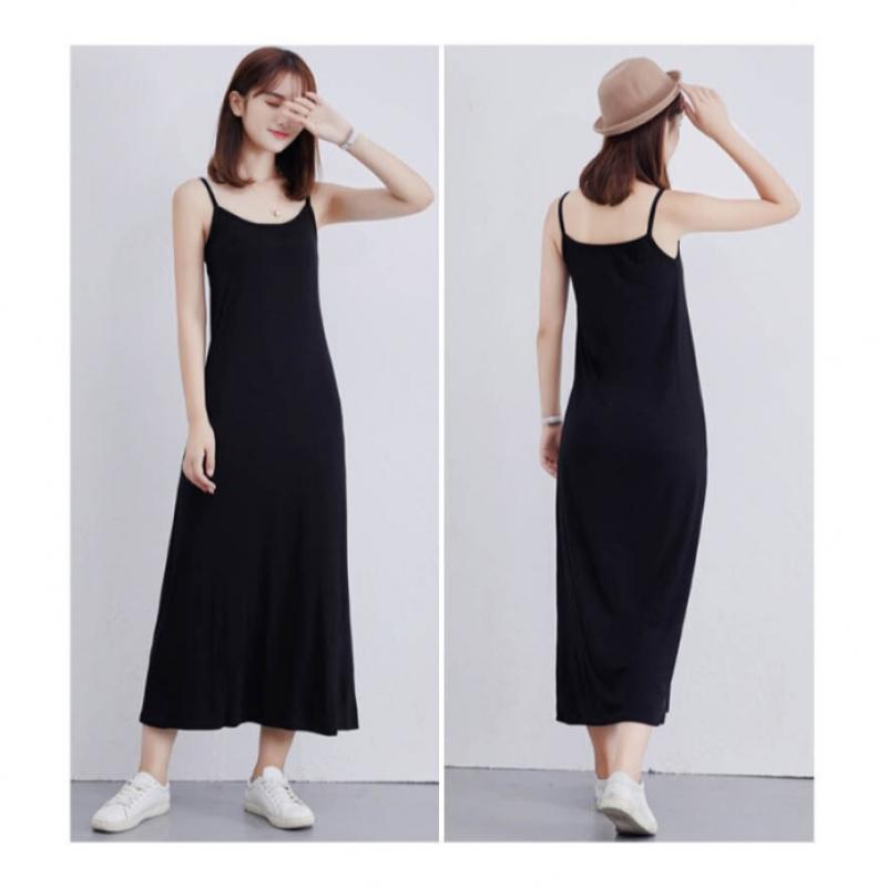 Shop   Women Spandex Strap Top Plain Long Dress Won Wdr Wa6d270