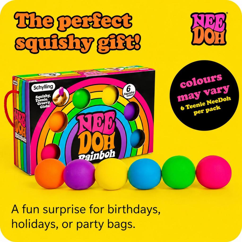 Schylling Teenie Nee Doh Rainbow Stress Ball Toy