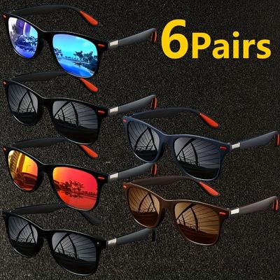 6PCS Fashion Square Protective Goggles Men Women Eyewear Mountaineering Hiking Colorful Trendy Lightweight Outdoor Goggles
