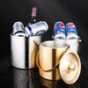 3L Stainless Steel Ice Bucket with Thick Handle, Double-Layer Insulation for Beer, Wine, and More