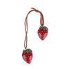 Cute Strawberry Bag Pendant Braided Strawberry Ornaments Creative Keychain Strawberry Car Hanging
