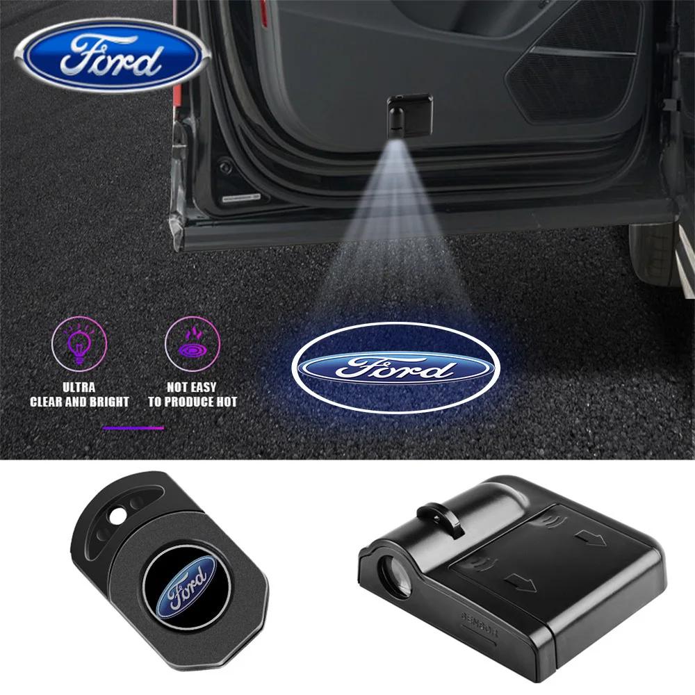 Car Sticker Ford Car LED Door Projector Lamp Laser HD Welcome Courtesy Lights Decoration For Ford Escape Edge Mondeo Taurus Fusi