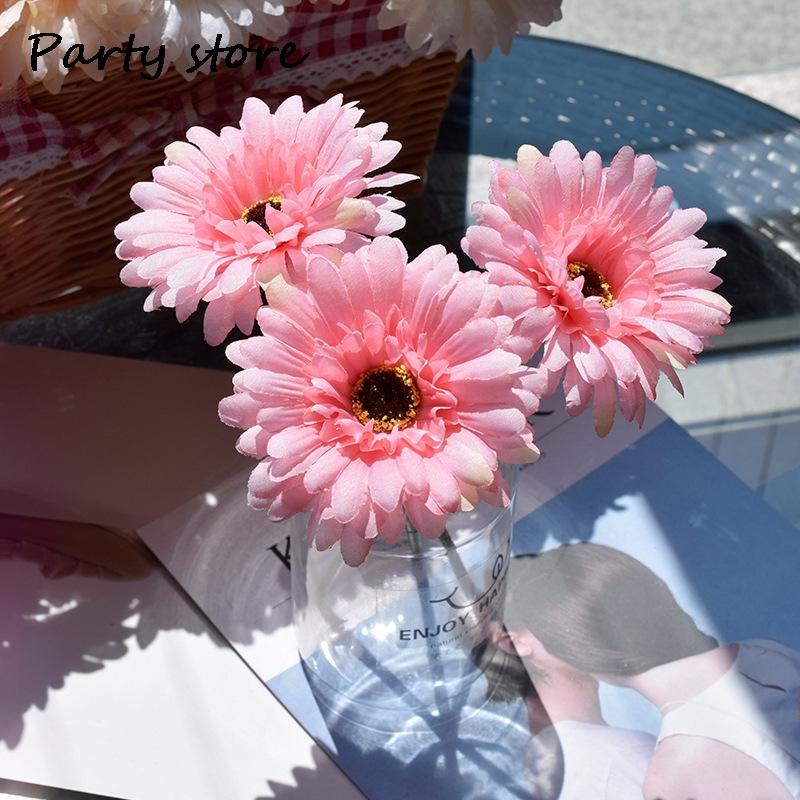 Artificial Silk Gerbera Flowers Wedding Home Decoration Fake Daisy Chrysanthemum Party Home Decoration 3Pcs 6Pcs Batch of 23cm