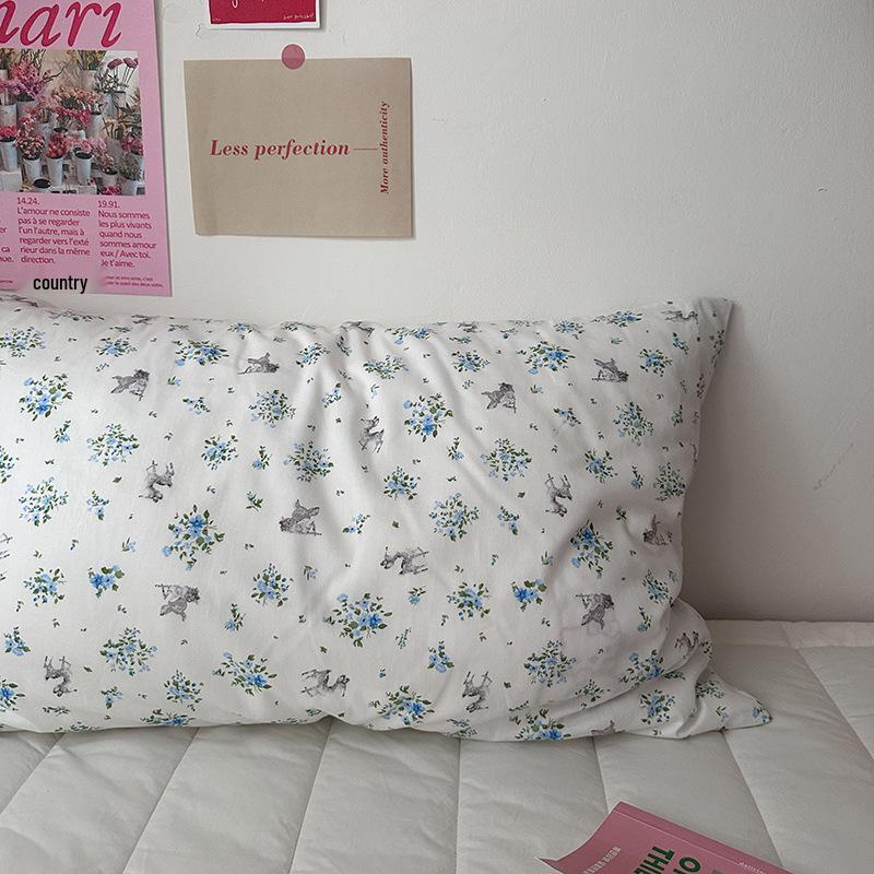Korean Style 60s Cotton Floral Pillowcase 48x74cm - Single Piece