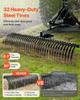 Tow Behind Dethatcher, 1525mm Tow Dethatcher with 32 Steel Tines, 3-Point Lawn Dethatcher Rake with Attachments for Tractor, Landscape Rake for