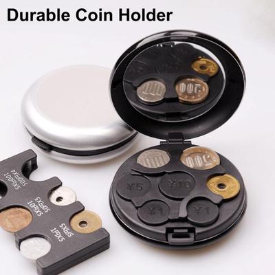 Compact Coin Holder Round Compartment Lightweight Durable Mini Japan Coin Dispenser Plastic Storage Box