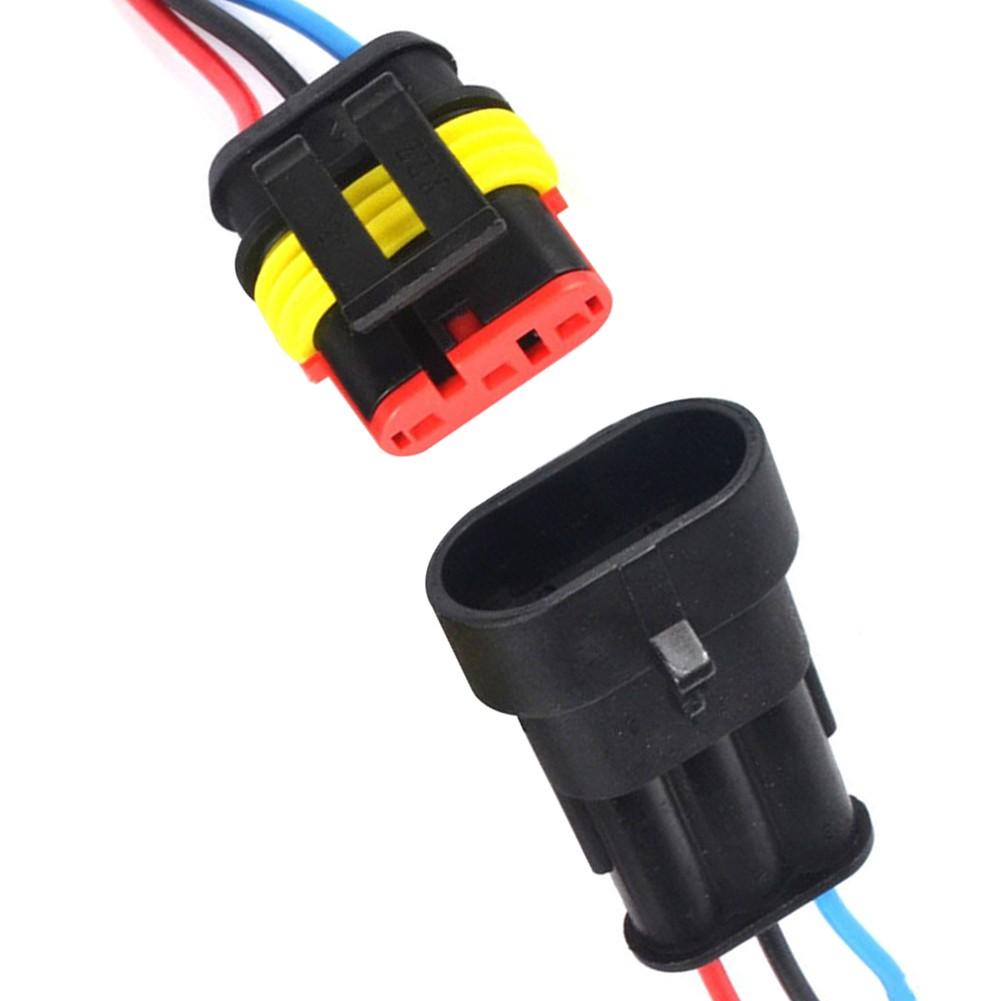 10er Set 12V 3Pin Kabel Drahtverbinder Stecker Wasserdicht Versiegelt Für Elektroauto