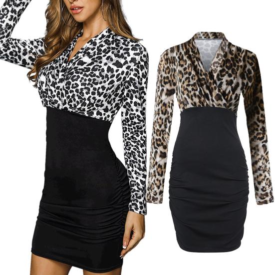 Vestito Sottile Facile da Indossare Poliestere Manica Lunga Donna Vestito Mini per Quotidiano