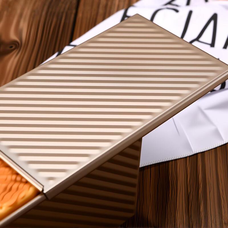 MDNG Gold Carbon Steel Corrugated Loaf Pan with Lid