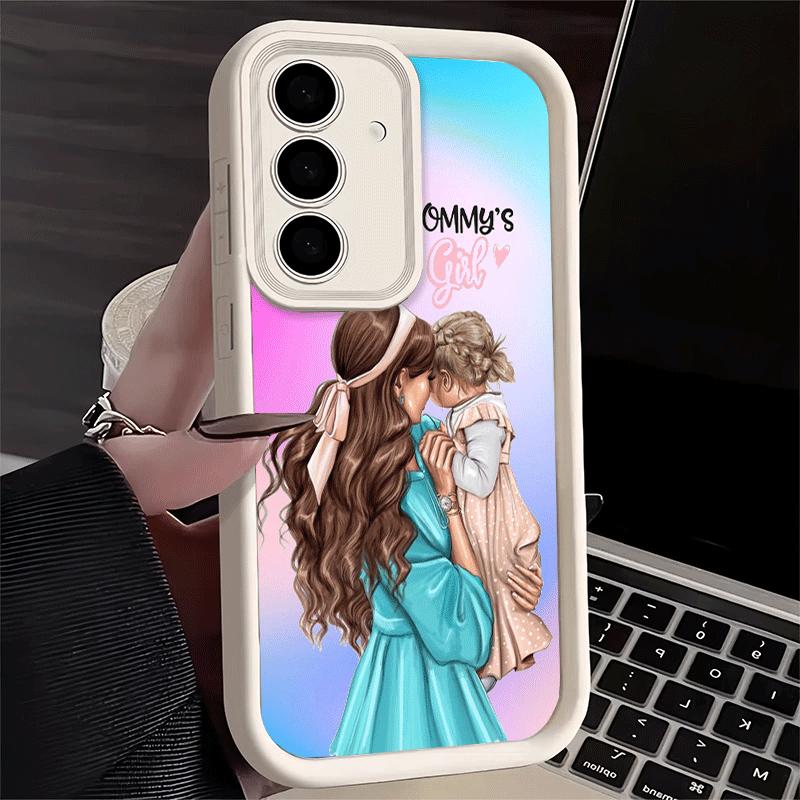 

Phone Case for Samsung Galaxy S26 S25 Ultra S24 FE Girl Mom Baby Color Design Shell S23 Plus S22 + S21 S20 5G Soft Silicone Fund Samsung S23 FE