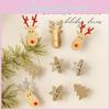 Festive Christmas Decor Wooden Ornaments With Gold Silver Red Accents For Holiday Celebration