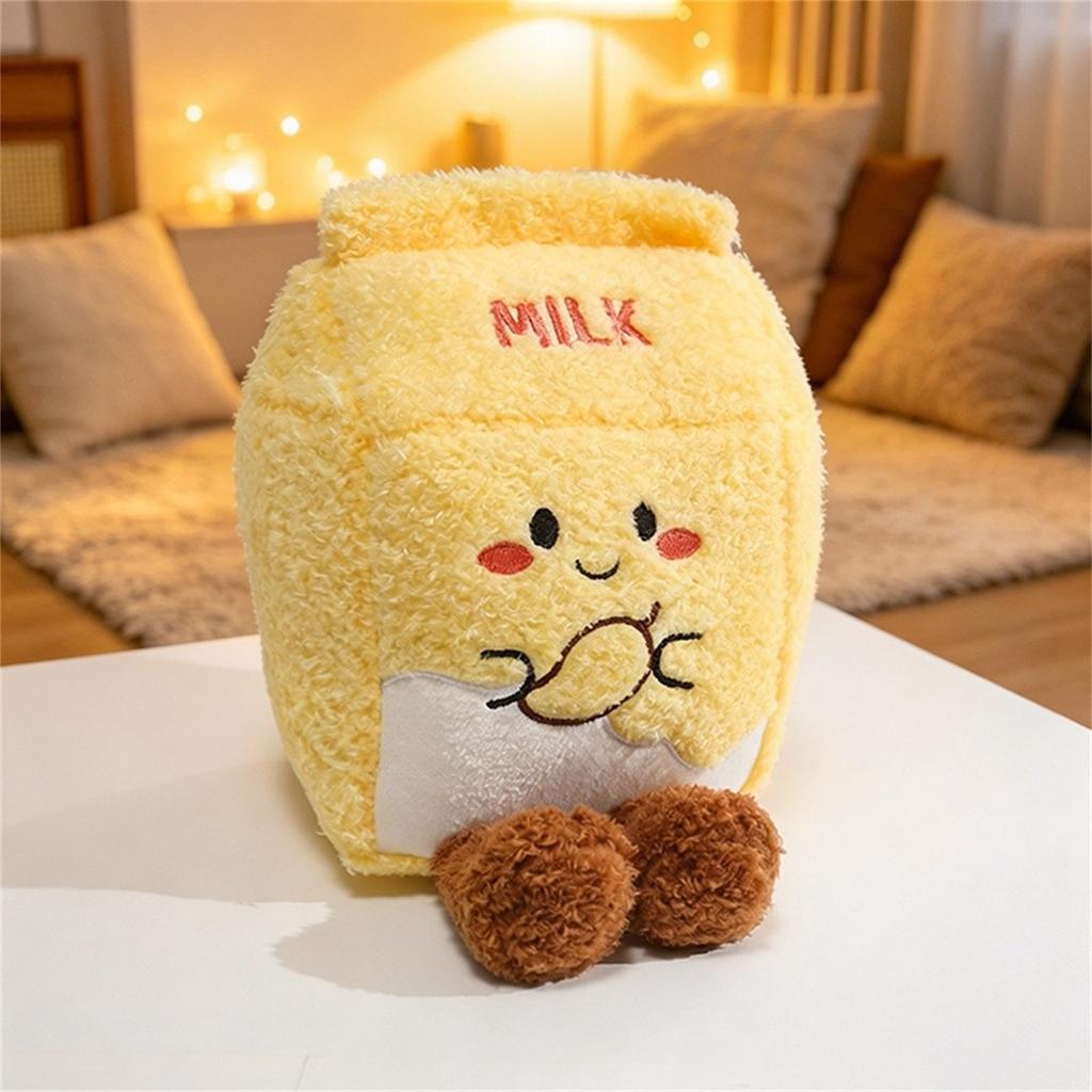 Cute Milk Carton Plush Toy Soft Stuffed Animal for Gifts Decoration