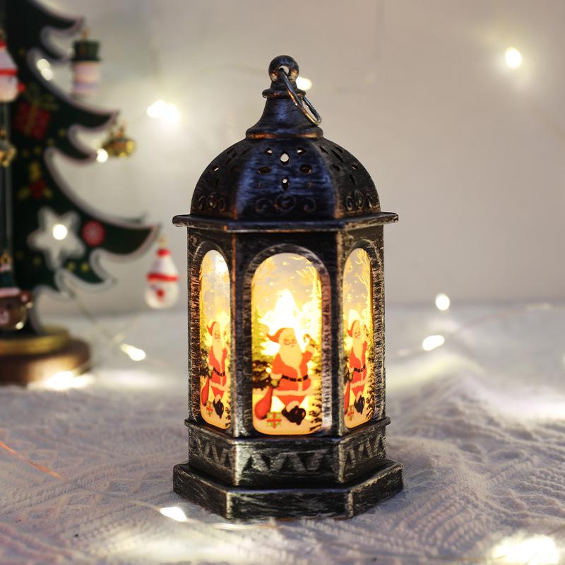 Christmas Lantern: Snowman and Santa Glowing Night Light Ornament