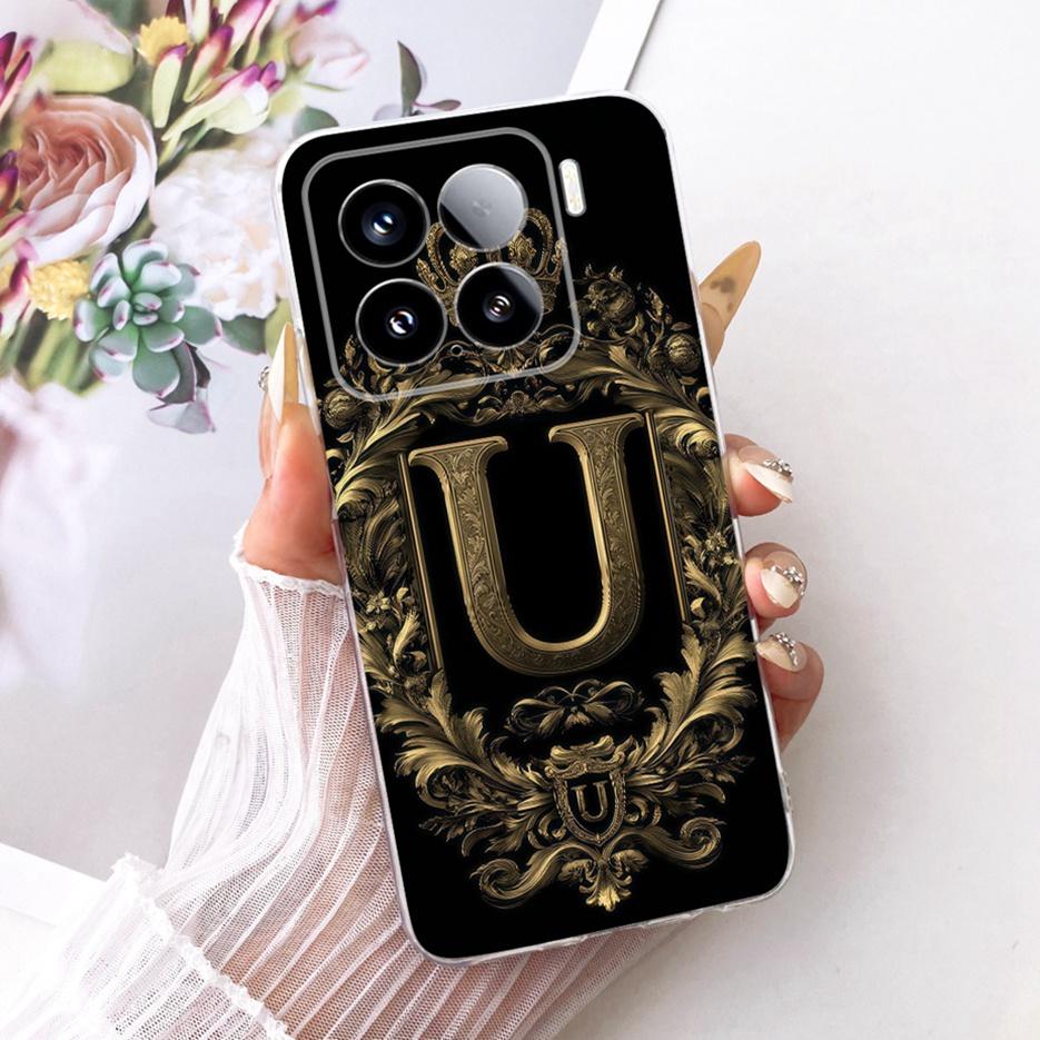 For Xiaomi Mi 15 Pro Case Luxury Crown Letters Cover Clear Silicone Soft Slim Phone Case For Xiaomi 15 Pro Mi15 Pro Fundas Coque
