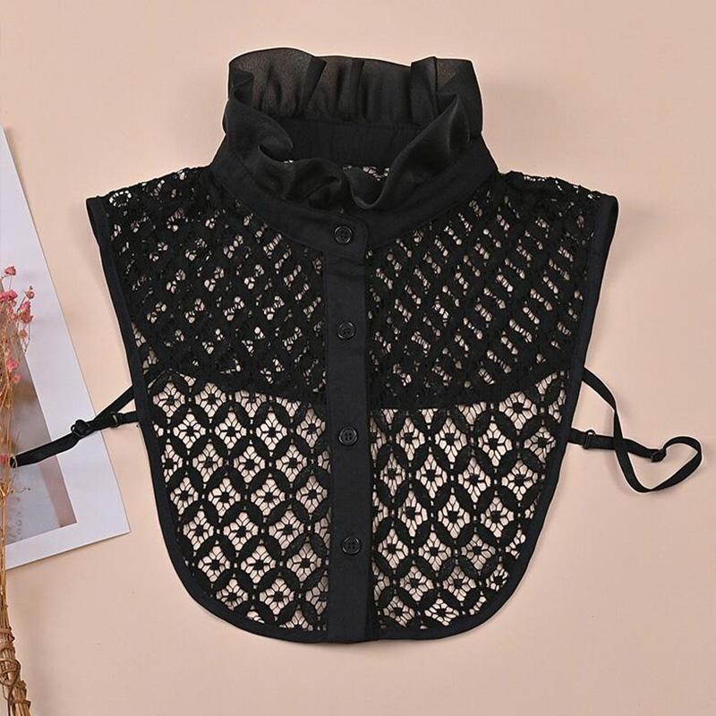 Bílý Dámský Falešný Límec Krajka Černý Falešný Límec Stojáček Elegantní Odnímatelný Košilový Límec Pro Ženy Odnímatelný Poloviční Košile Falešný Límec