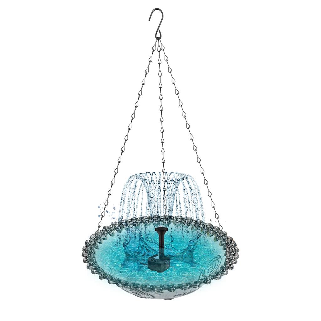 Hanging Dish Flower Bird Bath Feeder Water Fountain for Garden Balcony Outdoor Decors Floral Bird Feeding Station