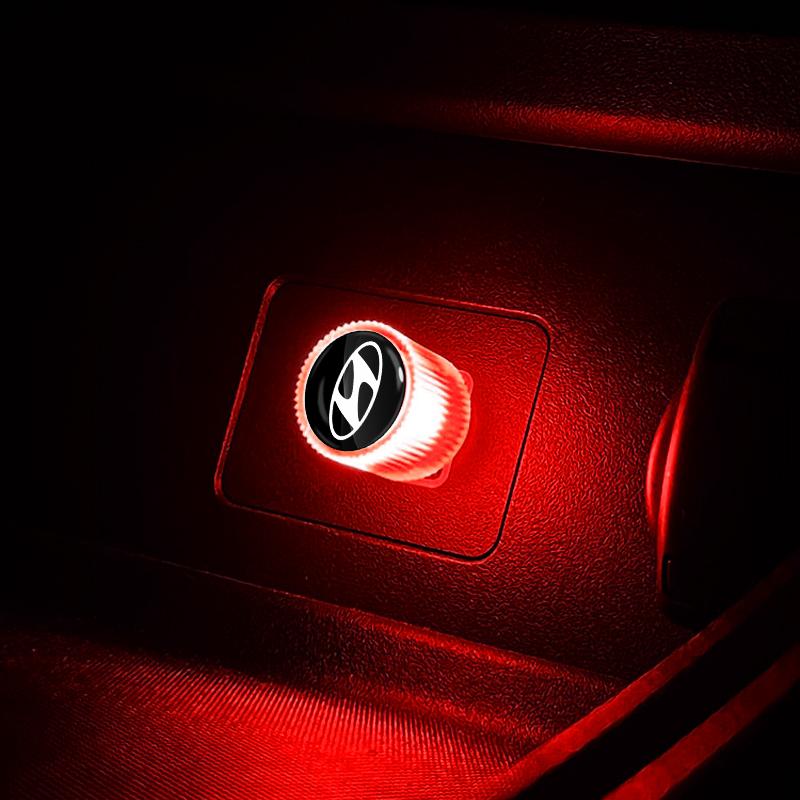 1 Pièce Lumière LED USB pour Voiture Lumière d'Ambiance Intérieure Auto Style Emblème de Voiture Pour Hyundai i30 Tucson Elantra Venue Palisade Terracan Accent Kona