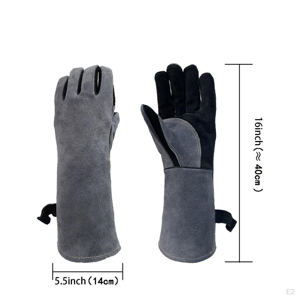 Welding Gloves, Long Sleeve Heat/Fire Resistant Wear Grill Work Gloves Mitts