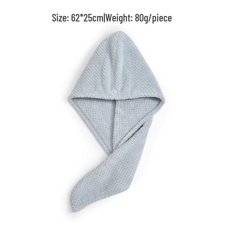 Pineapple Grid Quick-Drying Hair Towel - Soft, Absorbent, Thick Head Wrap for Women