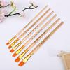 6Pcs/Set Painting Pen Set Dense Bristles DIY Soft Bristle Original Wood Color Rod Student Art Watercolor Paint Brushes Studio Supply