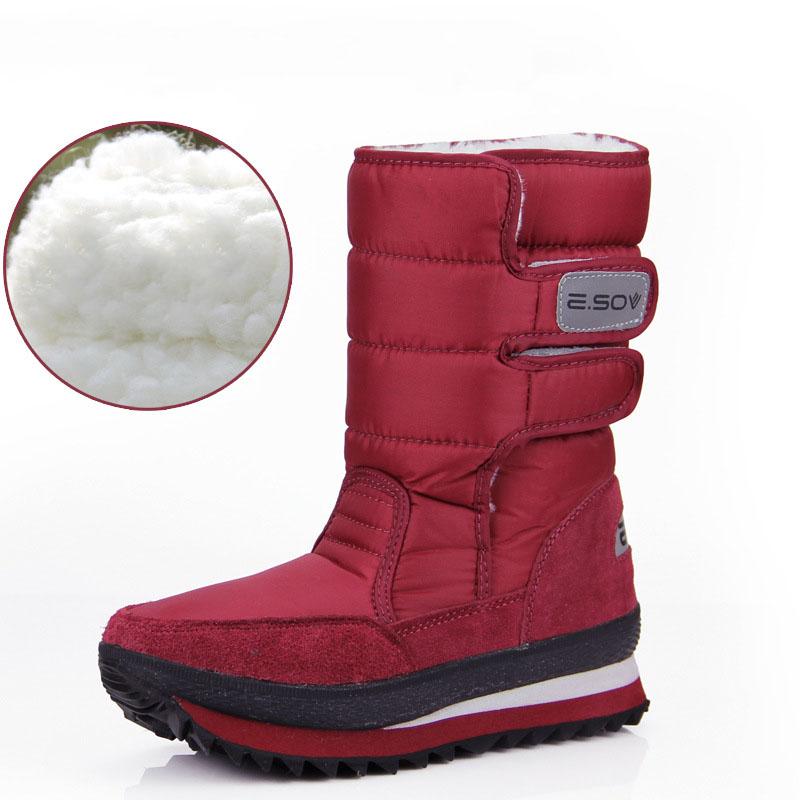Нескользящие водонепроницаемые зимние ботинки женские утолщенные хлопковые ботинки зимние мягкие зимние ботинки мужские 38 красный