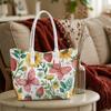 Cute Floral Butterfly Strawberry Fashion Casual Large Tote Bag For Women Daily Use Lightweight Stylish Shoulder Bag