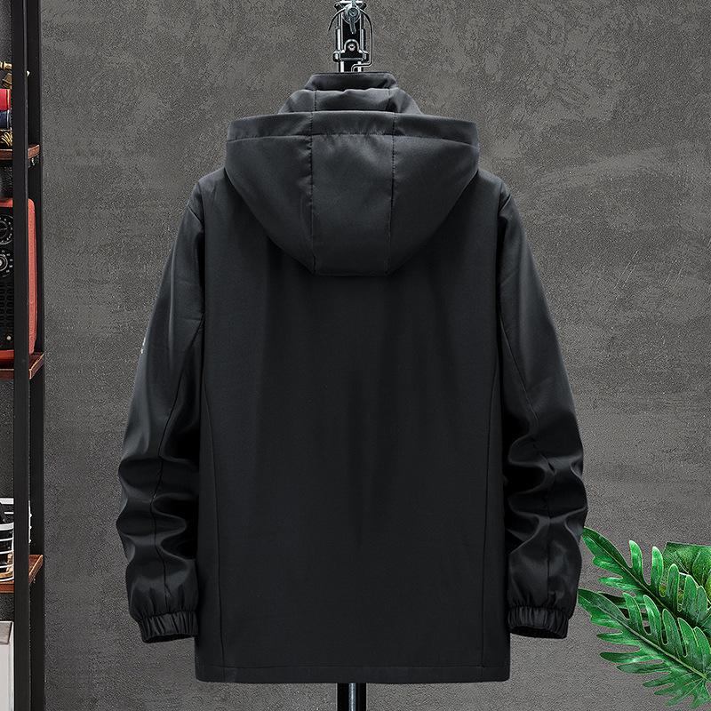 Men's Jacket Spring and Autumn New Sports Men's Clothing Hooded Tooling Style Casual Jacket Men's Imitation Jacket Hooded Top