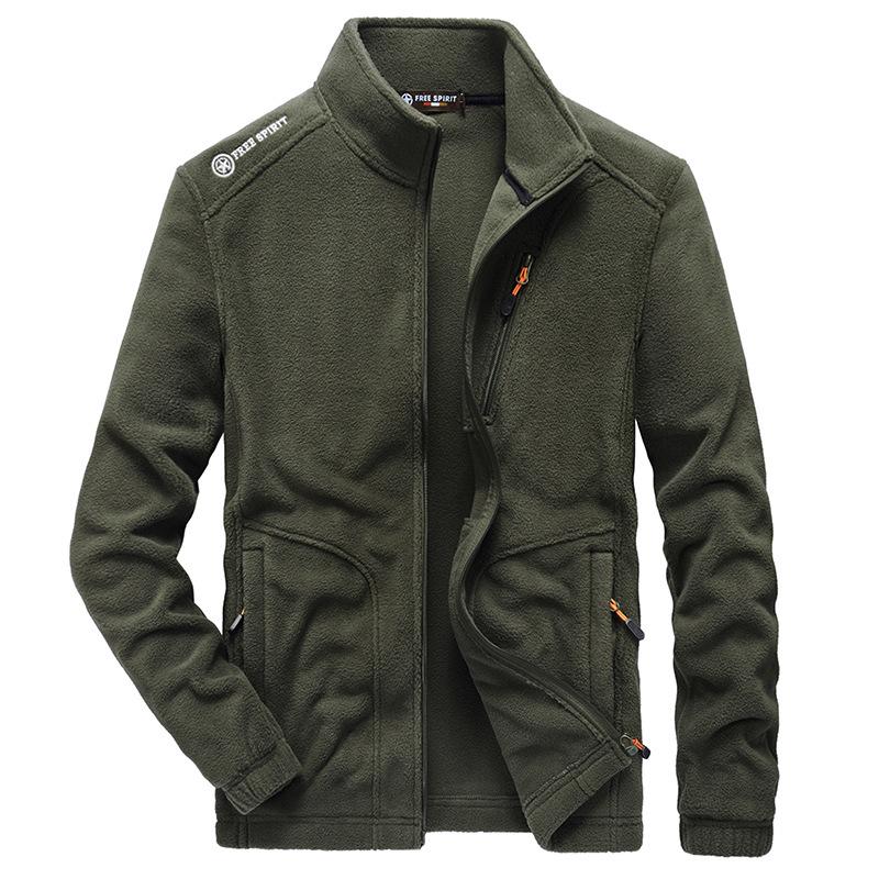 Men's Double-Sided Polar Fleece Jacket: Warm Cardigan for Students, Outdoor Sports & Casual Wear