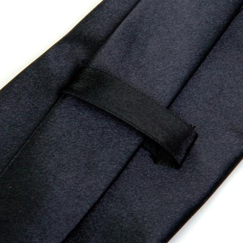 Men Polyester Soft Smooth Gorgeous Vibrant Necktie Black 59Inch