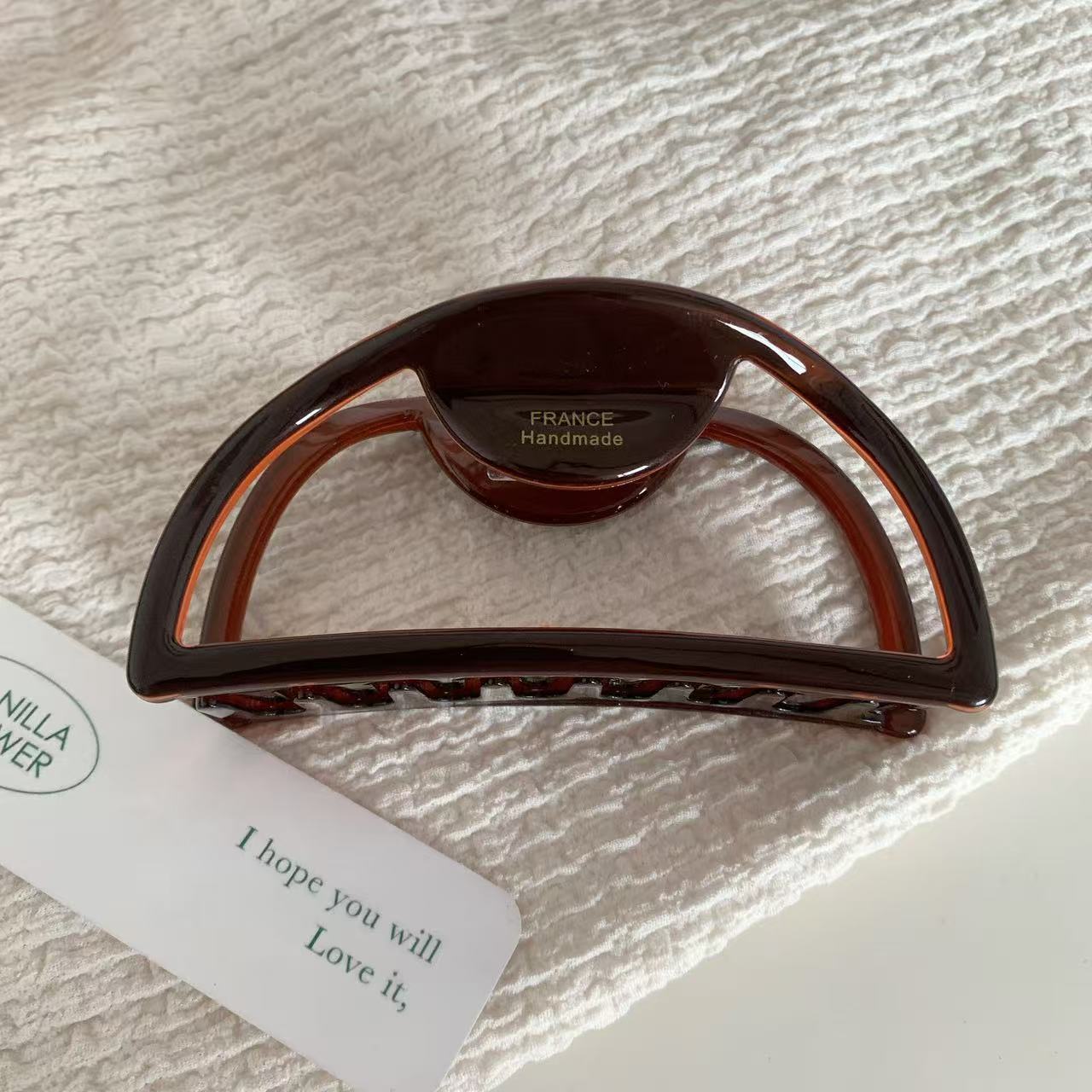 

1 шт. Франция большая полая полукруглая заколка для волос из ацетата, зажим-краб, зажим-акула, аксессуары для волос