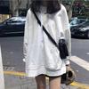 Women's Grey Hooded Sweatshirt: Autumn/Winter 2025 Loose Fit, Korean Style, Plus Velvet, Versatile American Retro Cardigan.