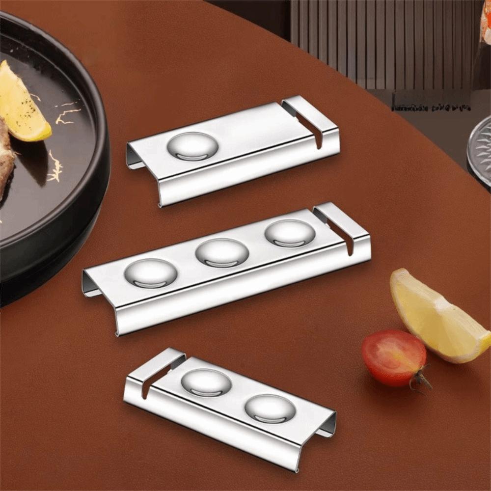 2 Pieces Rust-proof Spoon Rest 304 Stainless Steel Spoon Rack Simple Fork Stand  Restaurant