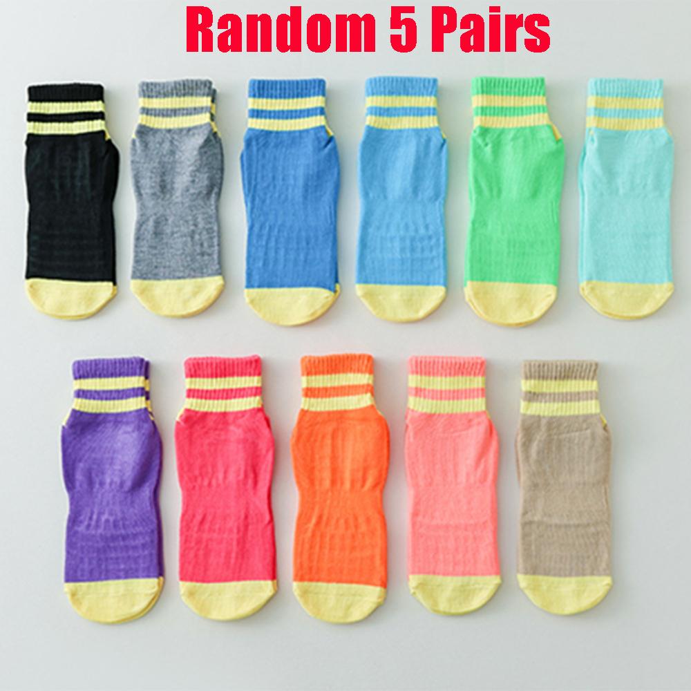 5 Paare/Set Damen Rutschfeste Baumwollsocken Damen Kinder Sommer Lustige Trampolin Yoga Anti-Rutsch Knöchel Kurze Socken