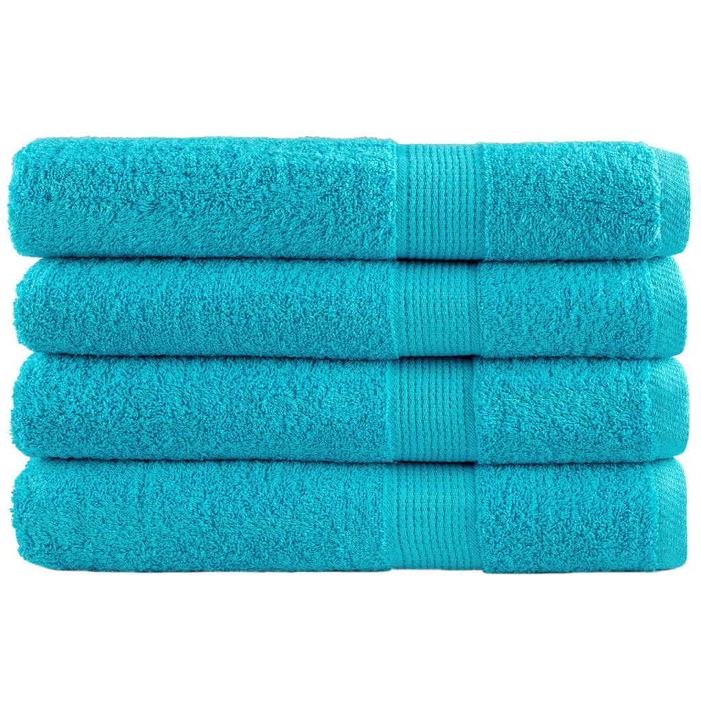 Vidaxl Ręczniki Premium Solund 4 Szt. Turkusowe, 100X200 Cm, 600 G/Cm²