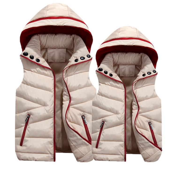 Women Casual Hooded Autumn Warm Sleeveless Waistcoat Jacket Female Cotton Padded Vest Parkas