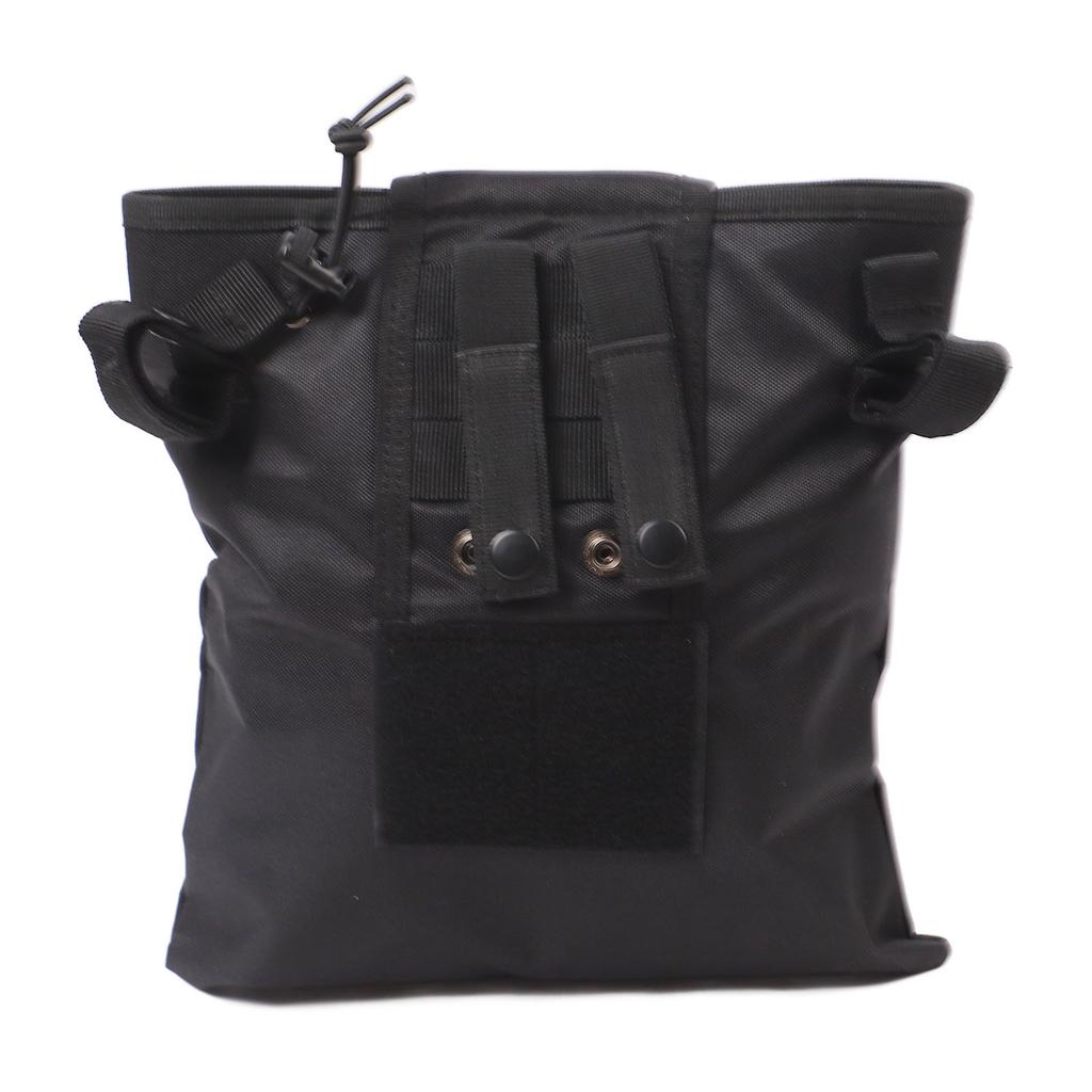 Dump Drop Pouch Multifunctional Nylon Portable Folding Recycling Bag Waist Hanging Recycling Bag for Outdoor Black
