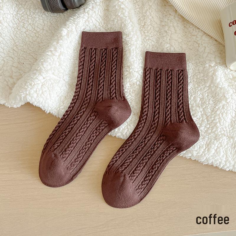 Dámské hřejivé ponožky střední délky s fleecovou podšívkou pro podzim/zimu