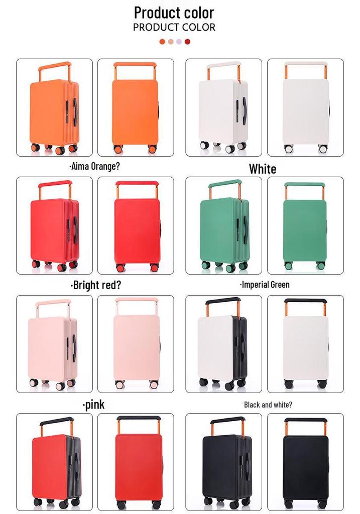 26" Wide Pull Rod Luggage: 20" Lightweight Female Carry-on Suitcase with Silent Wheels and Password Lock.