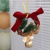 Exquisite Christmas Wreath Pendant Creative Pine Cone Bell Pendant Hanging Ornament  Balcony
