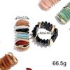 New Design Acrylic Elastic Bracelets for Women Boho Trendy Resin Geometric Beaded Wide Bracelet Bangle Statement Jewelry Gift