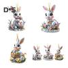 1/3Pcs Easter Cartoon Bunny Hanging Decorations with Lanyard Easy To Hang 2D Acrylic Ornaments Rearview Mirror Pendants