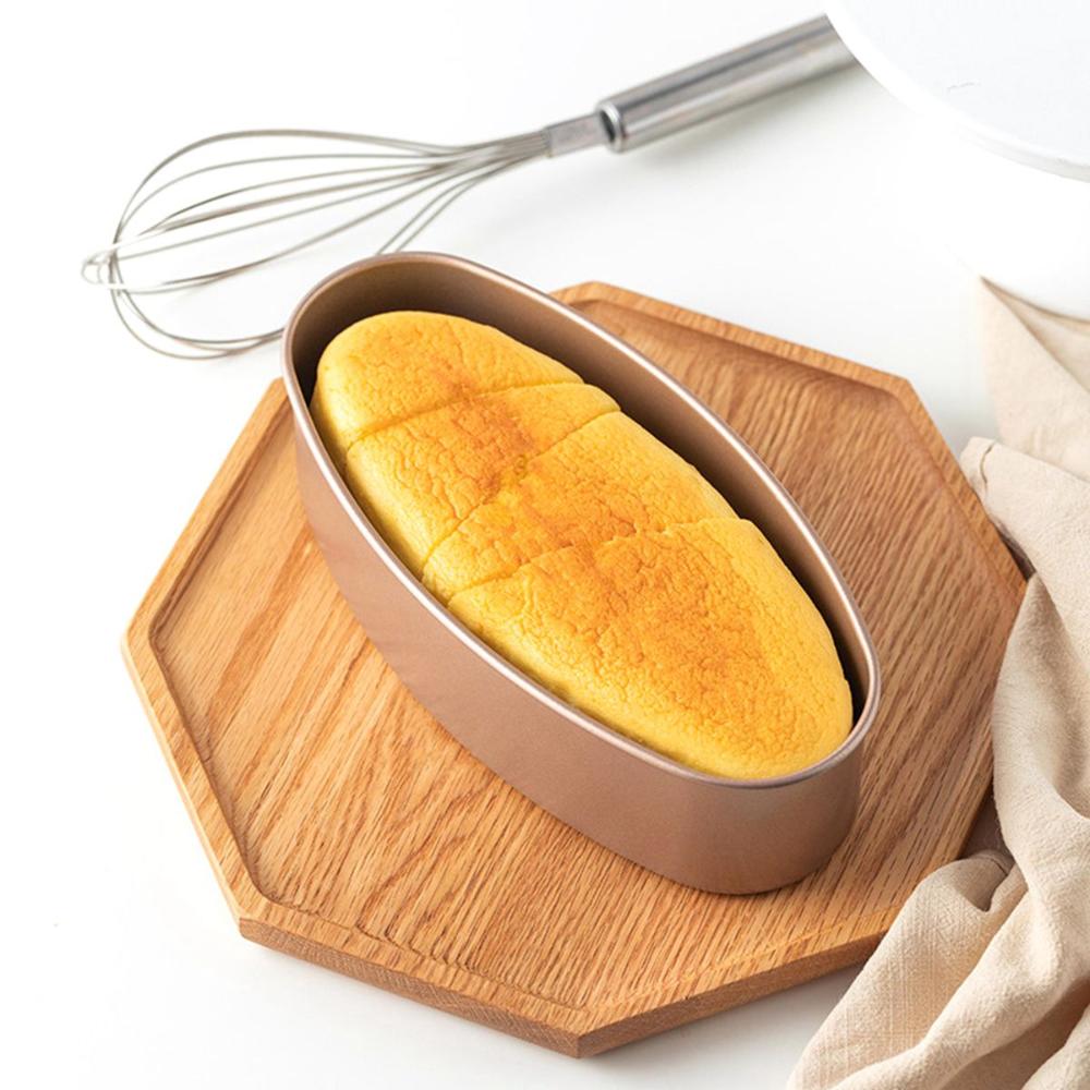 DIY Non-stick Cheese Cake Tin Oval Shaped Carbon Steel Loaf Tray Bread Mould Baking Tool Cake Pan