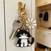 1/8pcs Cat & Daisy Cute Keychain Cartoon Handbag Pendants for Women Girls Key Ring Bag Charm