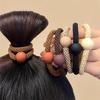High Elastic Korean Style Hair Ties with Round Beads - Durable, Thickened Rubber Band Hair Accessories for Women