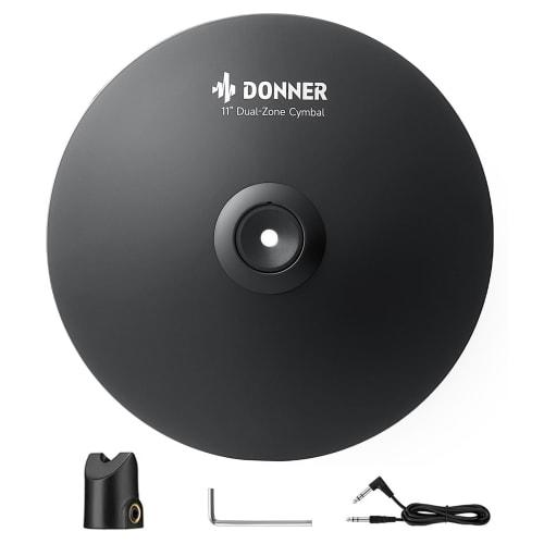 

Donner CYB-11D Cymbal Pad, 11-inch Electronic Drum Extended Mute Pad with Dual Zone Crash Cymbal, Electronic Drum Accessory