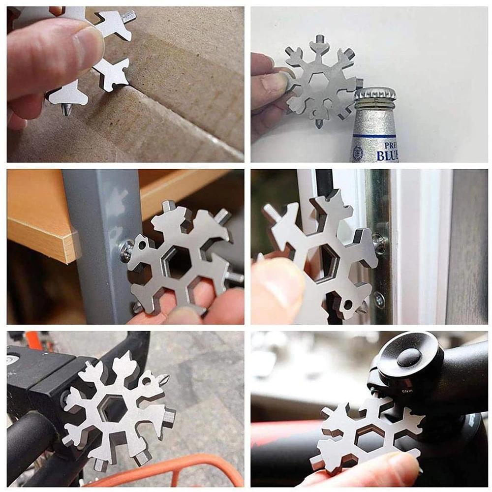 Multifunction Portable Snowflake Wrench EDC Multifunction Torque Metal Hexagonal Octagonal Screwdriver Outdoor Tools