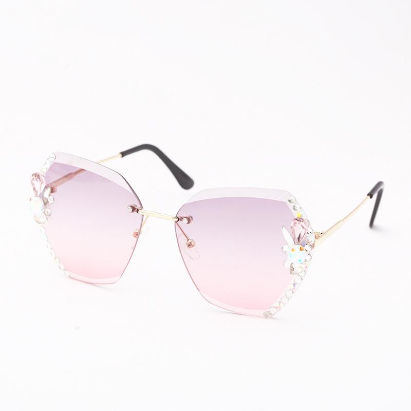 Stylish Oval Sunglasses Women s 2022 Trendy Rhinestone Shades Uv400 Protection StyleH