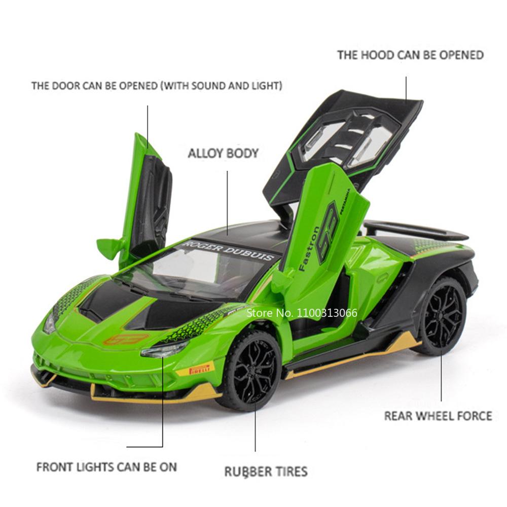 1/32 Scale LP770-4 Metal Toy Cars Diecast Model Wheel Pull Back Sports Car 3 Doors Can Opened Vehicle Boyfriend Birthday Present